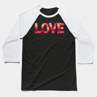 Love Abstract Art with Magenta Paint Strokes Baseball T-Shirt